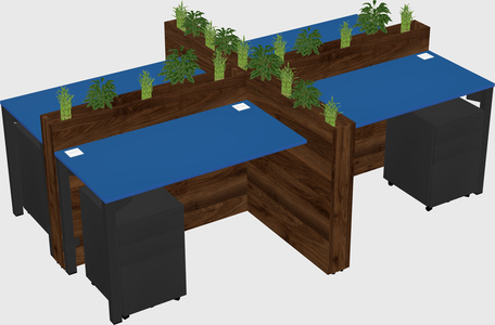 Rectangular shared desk