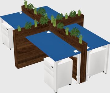 Rectangular shared desk