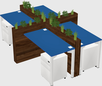 Rectangular shared desk