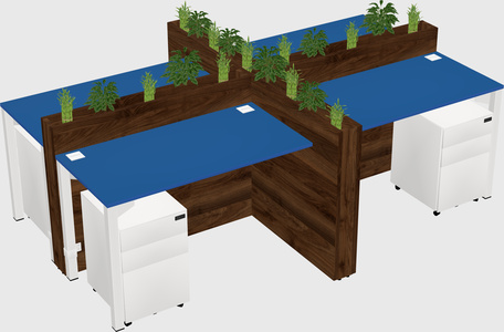 Rectangular shared desk