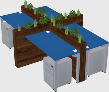 Rectangular shared desk