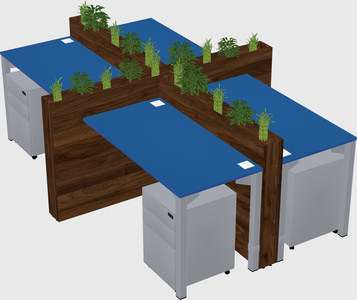 Rectangular shared desk