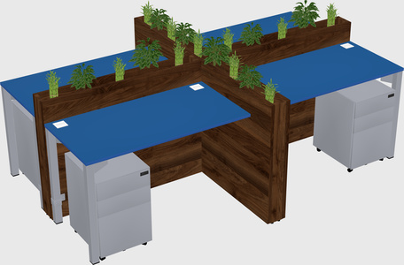 Rectangular shared desk