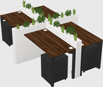 Rectangular shared desk