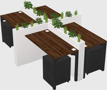 Rectangular shared desk