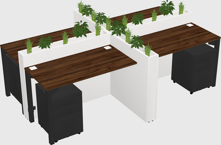 Rectangular shared desk