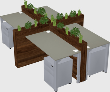 Rectangular shared desk