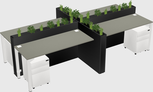 Rectangular shared desk
