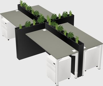 Rectangular shared desk