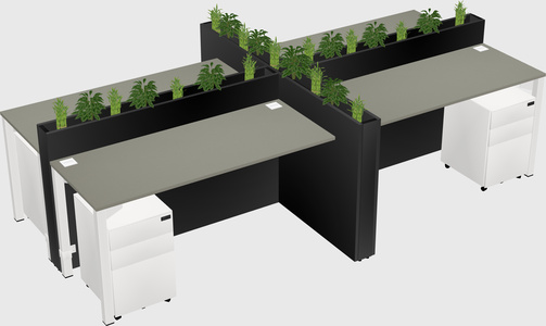 Rectangular shared desk