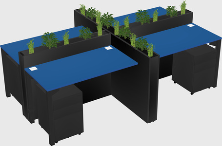 Rectangular shared desk