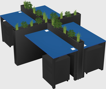 Rectangular shared desk