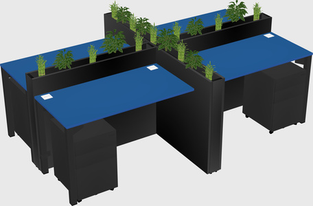 Rectangular shared desk