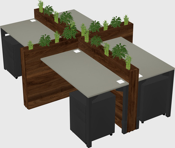 Rectangular shared desk