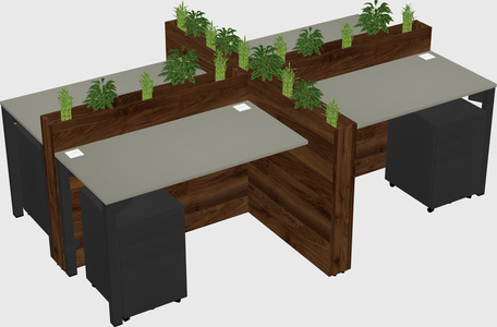 Rectangular shared desk