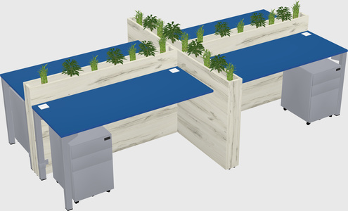 Rectangular shared desk