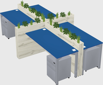 Rectangular shared desk