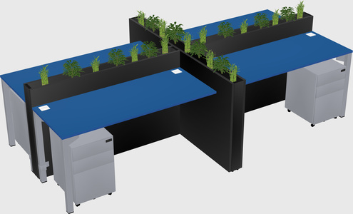 Rectangular shared desk