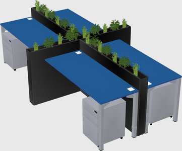 Rectangular shared desk