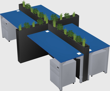 Rectangular shared desk