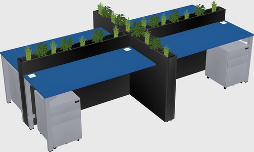 Rectangular shared desk
