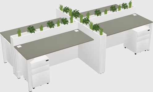 Rectangular shared desk