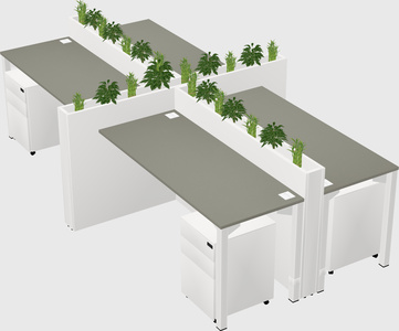 Rectangular shared desk