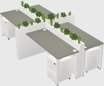 Rectangular shared desk