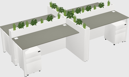 Rectangular shared desk