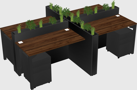 Rectangular shared desk
