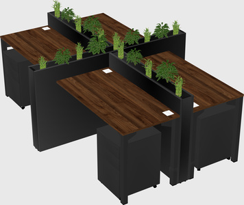 Rectangular shared desk