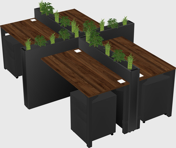 Rectangular shared desk