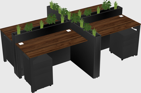 Rectangular shared desk