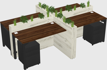 Rectangular shared desk