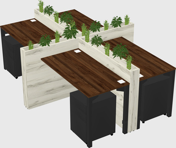 Rectangular shared desk