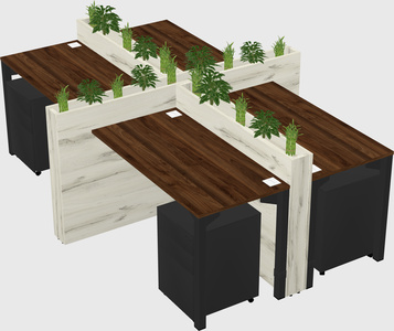 Rectangular shared desk