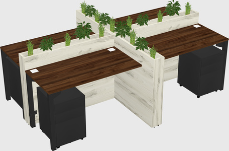 Rectangular shared desk