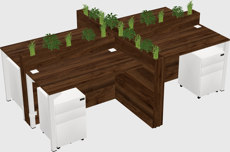 Rectangular shared desk