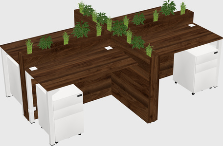 Rectangular shared desk