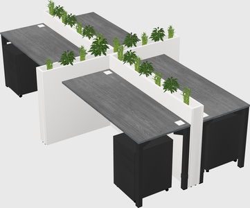 Rectangular shared desk