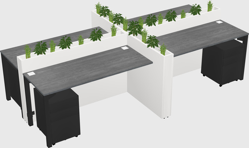 Rectangular shared desk