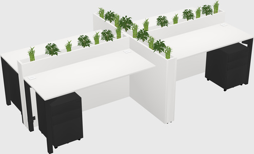 Rectangular shared desk