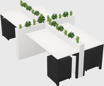 Rectangular shared desk
