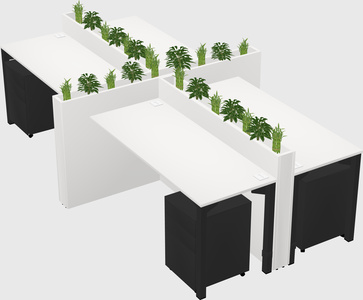 Rectangular shared desk