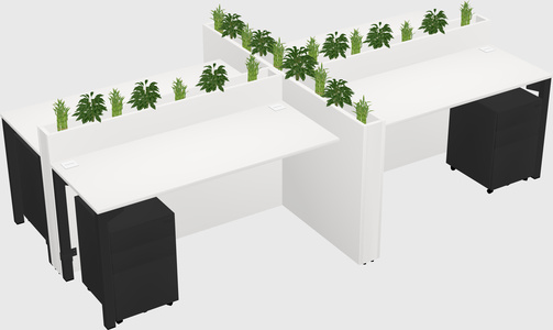 Rectangular shared desk