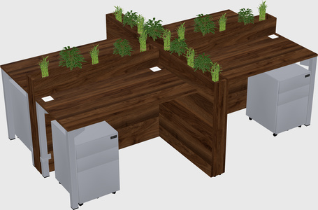 Rectangular shared desk
