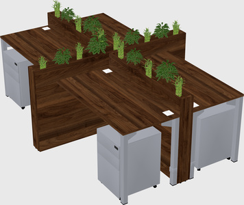 Rectangular shared desk
