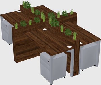 Rectangular shared desk