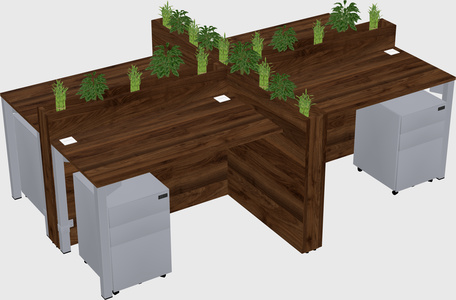 Rectangular shared desk