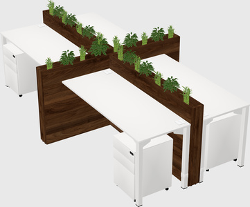 Rectangular shared desk